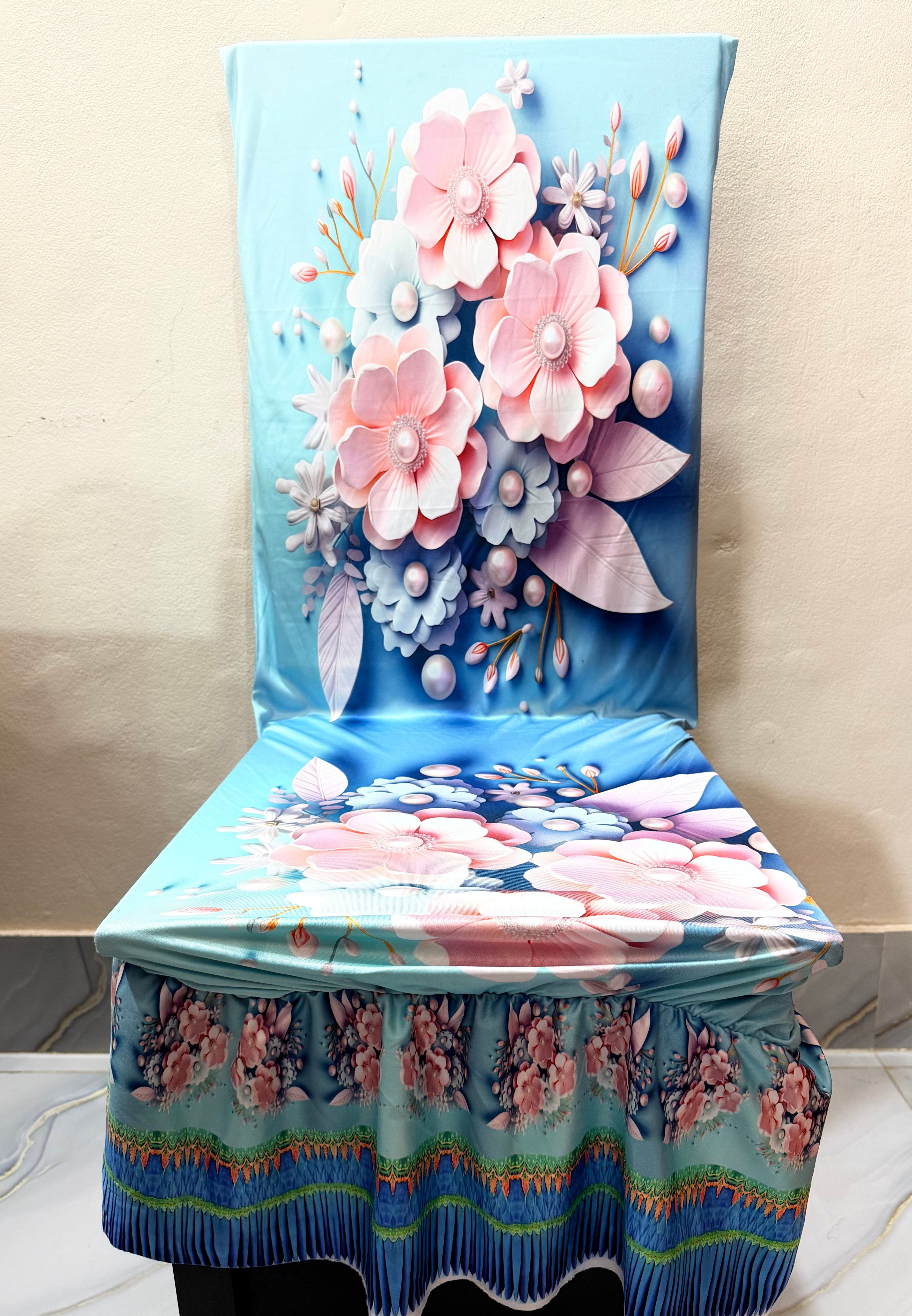 3D Waterproof Premium Dining Table Set ( কুচি চেয়ার কভার ) Code: D02